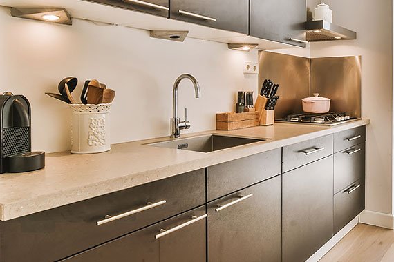 Straight kitchen design in Lucknow